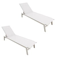 Juego De Reposeras Aluminio Blanco X2 Midtown