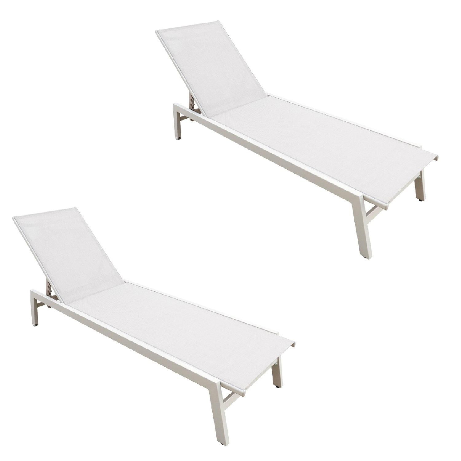 Juego De Reposeras Aluminio Blanco X2 Midtown Blanco