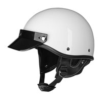 Ioensy - Casco De Moto Cómodo Y Ajustable Circunferencia De La Cabeza Casco De Media Capucha Blanco S