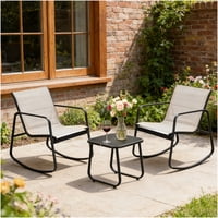 Vidita - Juego De Living De Terraza Y Balcón 3 Piezas 2 Personas Beige Negro