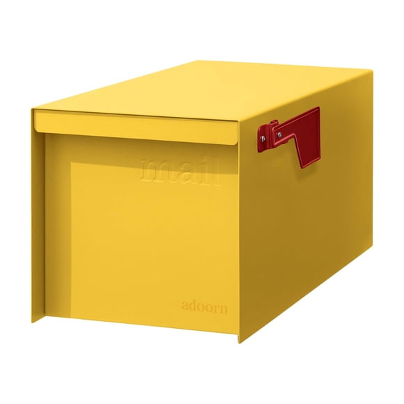 Buzón adoorn 24x24x53 cm Amarillo de acero galvanizado resistente a la intemperie