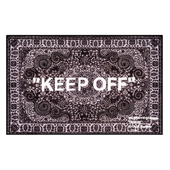 Alfombra de Área KEEP OFF 122 × 160 cm Floral de Anacardo en Peluche