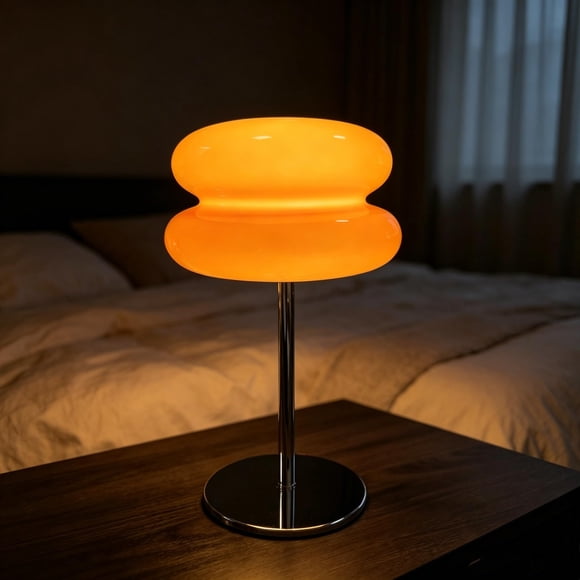 Lámpara WELAISA 34 cm Vidrio Naranja Retro con Regulación