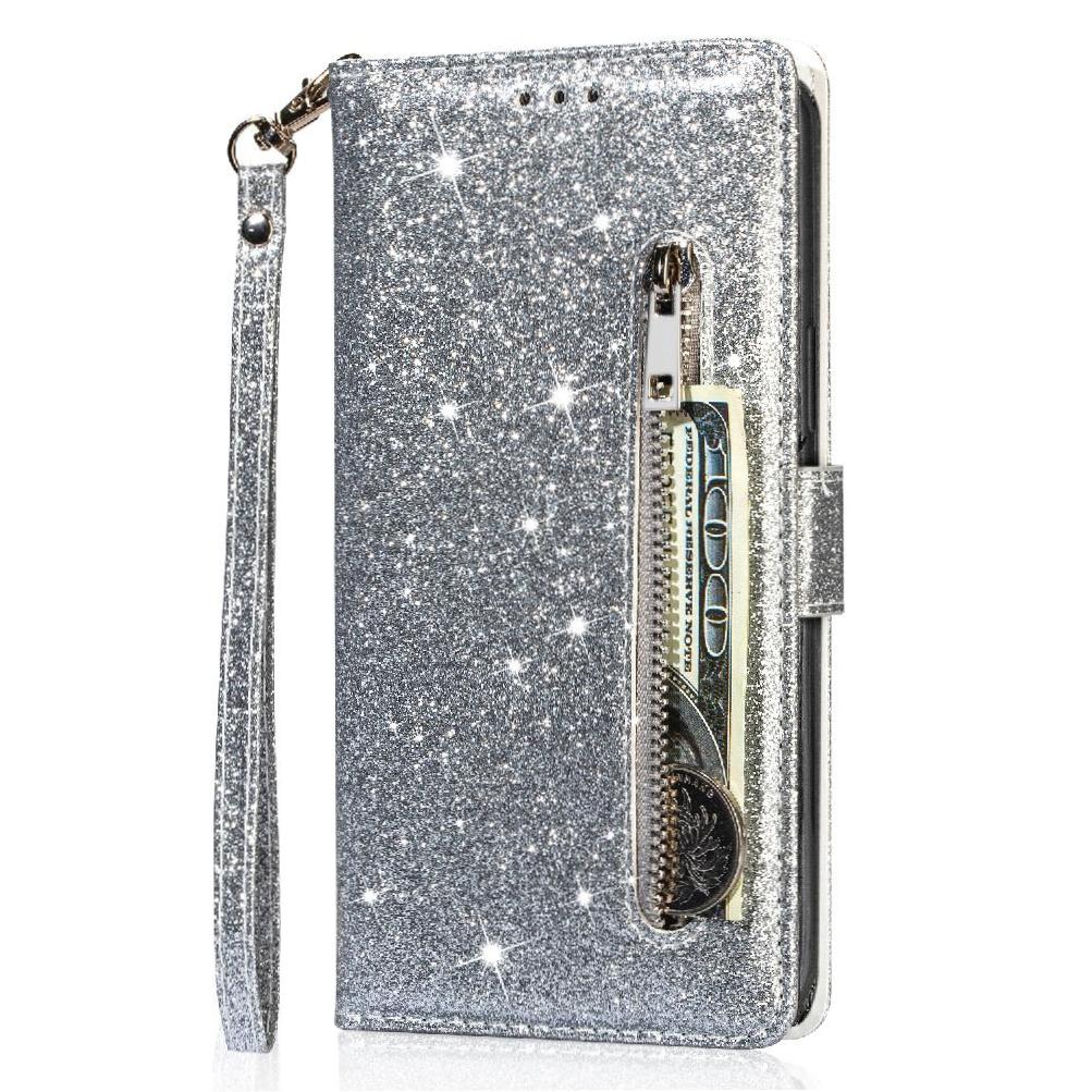 Funda Para Foxdock Elegante Funda Google Pixel 8 Pro Glitter Con Cremallera-Ideal Para El Uso Diario