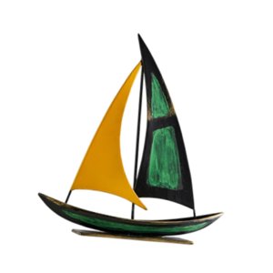 Bothyi - Escultura De Velero De Hierro, Figura Decorativa Para Sala De Estar, Estantería, Oficina.