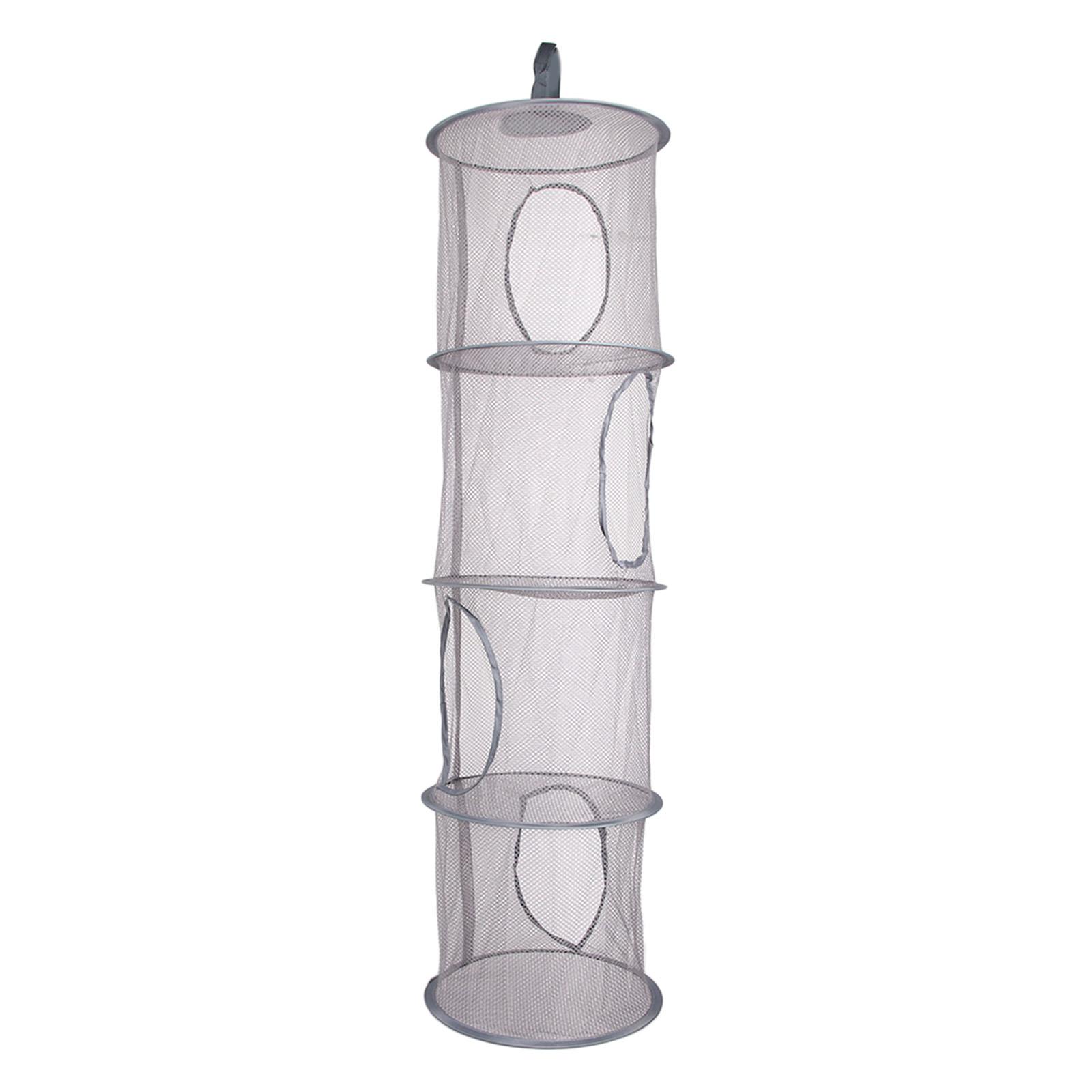 Bothyi - Organizador De Almacenamiento De Malla Colgante Compartimentos De Red Para Pared De Viaje Gris