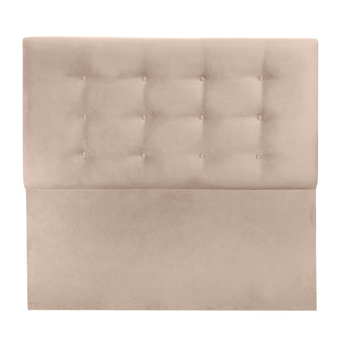 Espacio Hogar - Respaldo Botone Premium Queen Felpa Beige