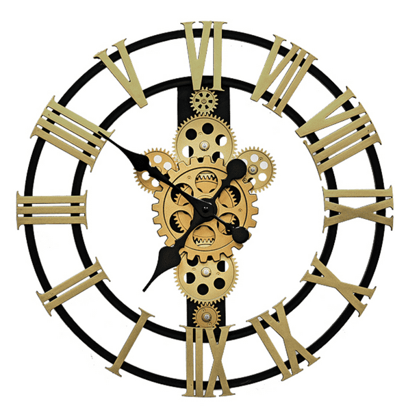 Reloj De Pared Números Romanos Espalda Abierta Elegante