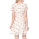 thumbnail image 5 of INSPIRE CHIC Vestido de Chifón con Cremallera y Cordones, Cuello en V Floral, Mangas Cortas Acampanadas para Mujer, Talla XS, Blanco, 5 of 8