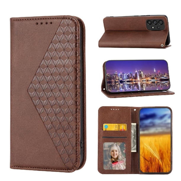 Funda Flip FOXDOCK para Samsung Galaxy A52 5G/4G , Estilo Billetera con Diseño Rombo, Correa de Mano y Soporte, Uso Diario