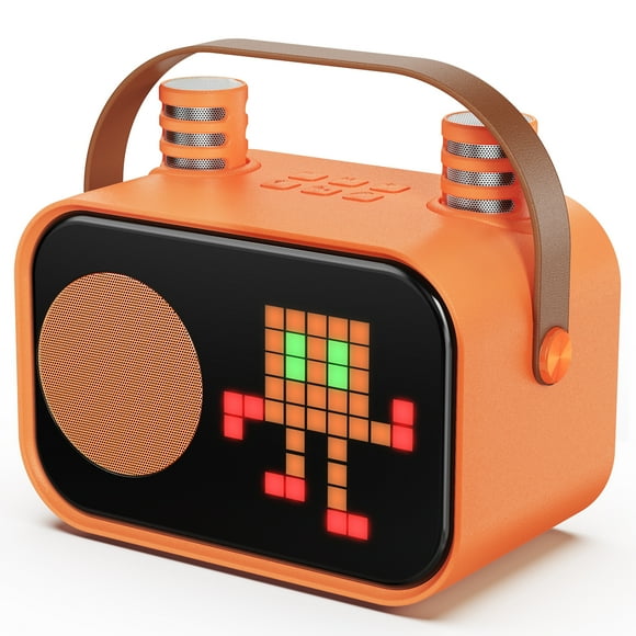 Parlante Karaoke, Parlante Bluetooth Portátil Con 15 Efectos de Animación y 2 Micrófonos Inalámbricos, D58O-T