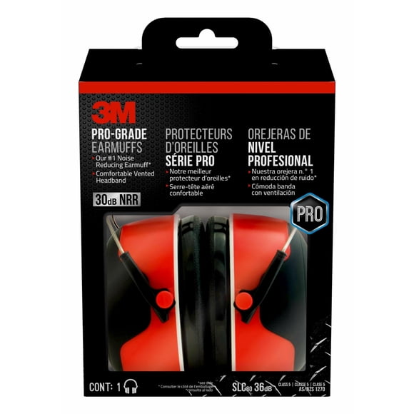 Orejera 3M Pro-Grade NRR 30 dB ligera y ajustable