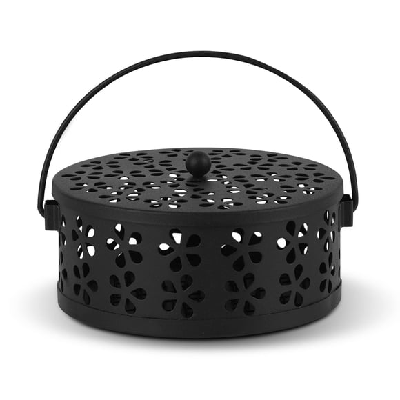 Soporte para bobinas para mosquitos Retyion, portátil, con mango, color negro