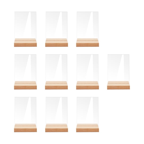 10 Tarjetas Acrílicas para Colocar con Soporte en Blanco, Carta de Asientos Escrita a Mano, Nombres de Invitados, Placas Acrílicas, Carteles de Comida Rectángulo