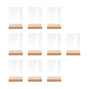 Magideal - 10 Tarjetas Acrílicas Para Colocar Con Soporte En Blanco, Carta De Asientos Escrita A Mano, Nombres De Invitados, Placas Acrílicas, Carteles De Comida Rectángulo