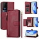 thumbnail image 1 of Funda tipo cartera para TCL 50 XE con bolsillo con cremallera, tarjetero, soporte, correa para la muñeca y tapa de cuero Rojo, 1 of 5