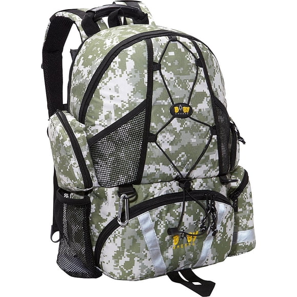 Mochila para pañales Baby Sherpa Alpha Black con hielera para 8 latas