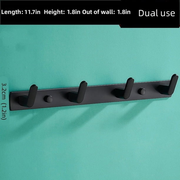 Maximize Your Space with Our 1pc Thickened Space Aluminum Wall Mounted Coat Rack and Clothe Hook - Punch Free Installation for Easy Organization of Your Bathroom and Wardrobe