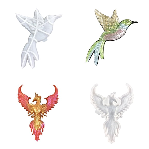Molde de silicona kingmise Fénix y Colibrí - 2 piezas