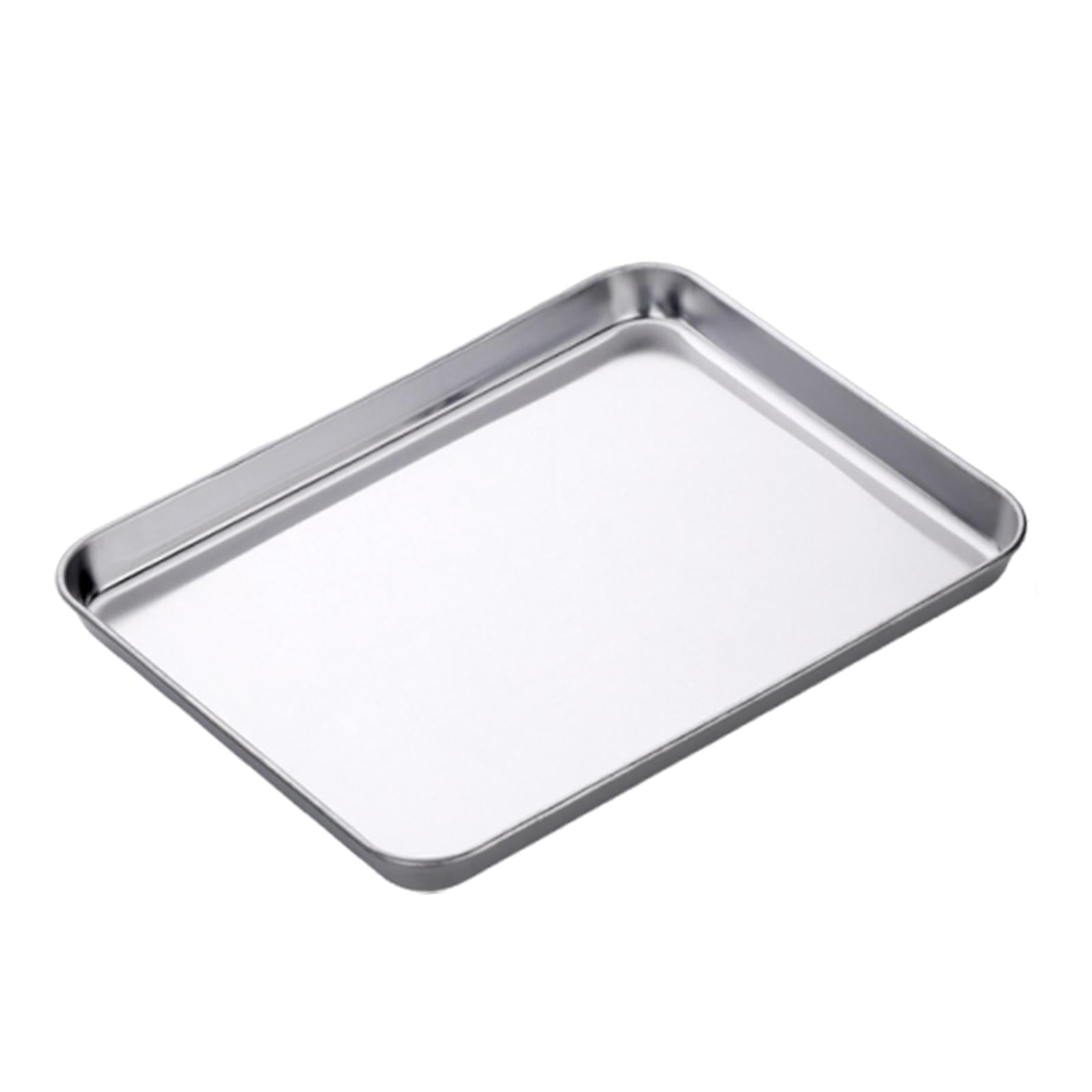 Bothyi - Bandeja De Acero Inoxidable Para Horno, Para Servir Alimentos, Para Cocina, Restaurante Comercial, Color Plateado