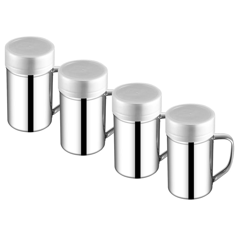 Xusx111 - Shaker De Azúcar En Polvo De 4 Paquetes,acero Inoxidable De Malla Fina En Polvo Con Mango Y Tapa De Plástico,shaker De Excavación De Tamiz Para Azúcar En Polvo Y Canela,pimienta,café En Polv