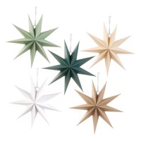 Bothyi - 5 Linternas De Papel Con Forma De Estrella, Versátiles, De 9 Puntas, Para Bodas, Navidad Y Fiestas.