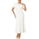 thumbnail image 2 of INSPIRE CHIC Vestido de cóctel para mujer con bordado floral, cuello redondo, cola de pez, vestido formal de noche, talla L, blanco, 2 of 5