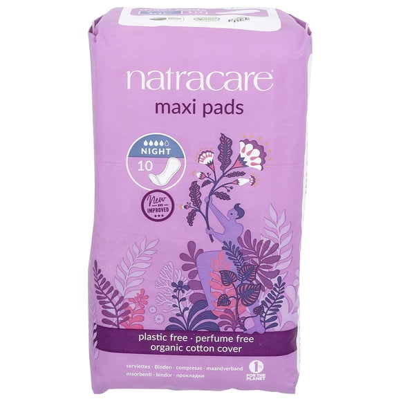 Maxi Pads Natracare, estilo natural y tradicional, para la noche