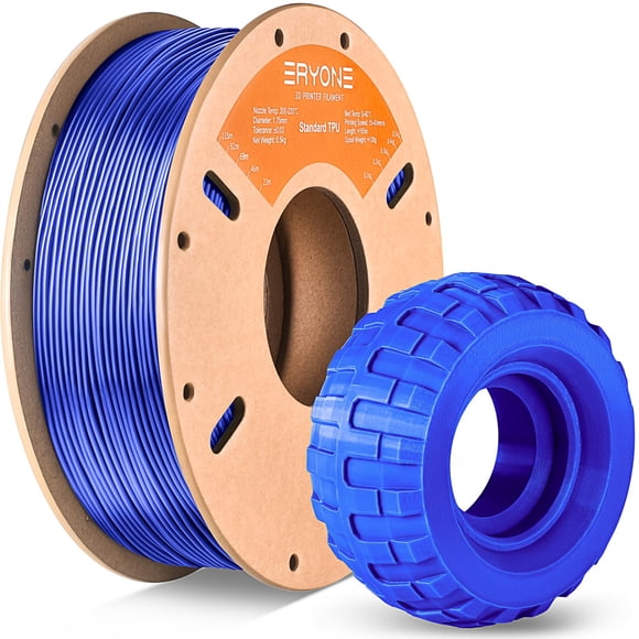 Filamento para impresora 3D ERYONE TPU, 1,75 mm, 95 A, 0,5 kg, azul