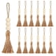 thumbnail image 1 of 40 conjuntos de borlas de yute con 3 perlas de madera Borlas de burlap de cuerda de yute natural para árbol de Navidad DIY artesanía perlas de madera guirlanda proyecto boda decoraciones de, 1 of 3