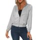 thumbnail image 1 of INSPIRE CHIC Chaqueta Bomber Brillante con Capucha y Cierre Metálico Holográfico Brillante para Mujer XL Gris, 1 of 6