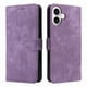 thumbnail image 1 of Funda Billetera para iPhone 16 con Soporte - Cartera de Cuero con Ranuras Morado, 1 of 5