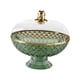 thumbnail image 2 of Cuenco De Fruta Con Pedestal Y Tapa Transparente Redondo Para Centro De Mesa Festivo Verde, 2 of 5