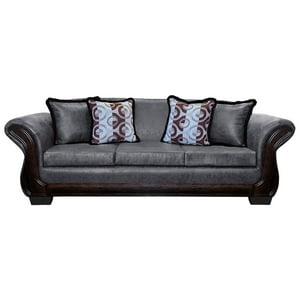 América Decora - Sofá Con Resorte Estructural 4 Personas Finis Envejecido Gris