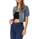 thumbnail image 4 of INSPIRE CHIC Chaquetas Casual para Mujer Chaqueta de Mezclilla Recortada con Botones y Mangas Abullonadas M Azul, 4 of 7