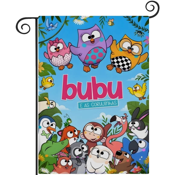 Bubu y los Búhos Pequeños-bandera de jardín temática. 28CM*45CM