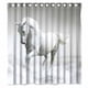 thumbnail image 1 of Cortina de ducha de caballo blanco, juego de cortina de baño con ganchos, tamaño 66 x 72 pulgadas, 1 of 3