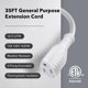 thumbnail image 3 of Cable de extensión para exteriores BN-LINK, 35 pies, 3 puntas, calibre 16, blanco, 3 of 7