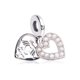 thumbnail image 1 of Dangle Charm Pandora Pearlescent White Heart Double Dangle, 1 of 2