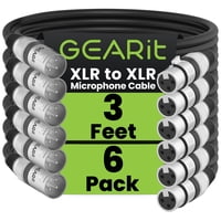 Cables Xlr Gearit Para Micrófono Macho A Hembra, 3 Pines, 1 M, 6 Unidades