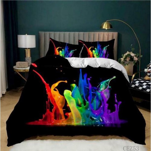 Painted Graffiti Quilt Duvet Cover Set Bedspread Home Textiles Double3-Piece Bedding Set