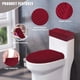 thumbnail image 3 of Cubierta de tapa de baño de terciopelo estirable y tapa de tanque de baño, cubierta de tapa de baño súper suave Set de lujo terciopelo de peluche, con fondo elástico, lavadora, Borgoña, 3 of 3