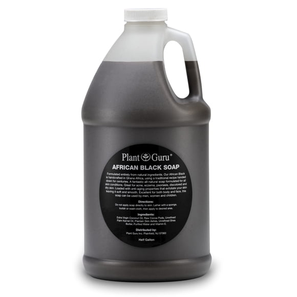 Jabón Africano Negro Líquido Plant Guru 1.89L para Acné, Eccema y Psoriasis