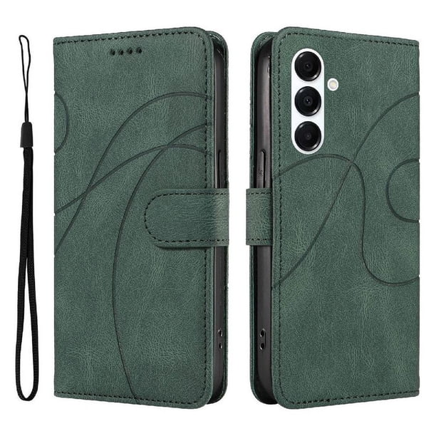 Funda tipo cartera con tapa para Samsung Galaxy A26 con tarjetero, soporte y cubierta magnética Verde