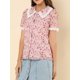 thumbnail image 5 of INSPIRE CHIC Camisa Floral Chic de Regreso a Clases para Mujer, Manga Corta, Cuello de Encaje Peter Pan, Botones al Frente, Blusa Rosa XS, 5 of 8