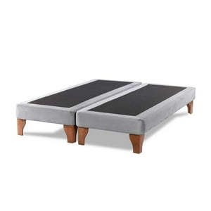 Importclick - Base Dividida Cama Europea 2 Plazas 150X200 Cm Gris Claro Felpa