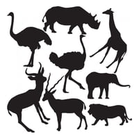 Rienda Libre Graphics - Decomural African Animals Rhino Elephant Set Ws-33198