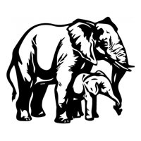 Rienda Libre Graphics - Decomural Elephant Calf Safari Animals Ws-32659