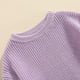 thumbnail image 3 of Niño Niño Bebé Niñas Niños Tejido a punto Suéter Jersey Cuello Redondo Sudadera Manga Larga Camisas Caliente Otoño Invierno Tops (Púrpura, 3-4T), 3 of 7