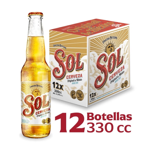 Sol 12-PACK botellas, 330 ml